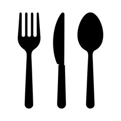 the contours of the cutlery spoon knife fork vector art illustration