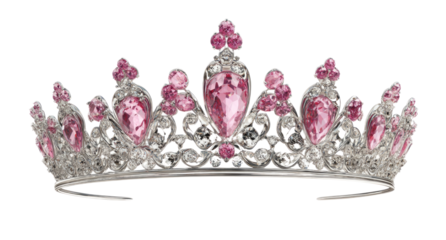 pink tiara crown of thorns on a white background	