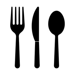 the contours of the cutlery spoon knife fork vector art illustration