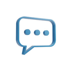 Naklejka premium 3D Chat Bubble Icon Matte Plastic Render