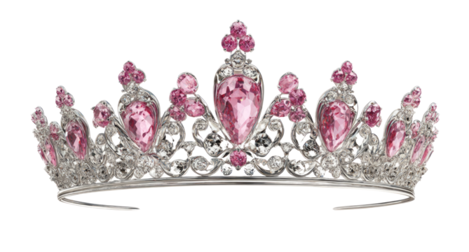 pink tiara crown of thorns on a white background	