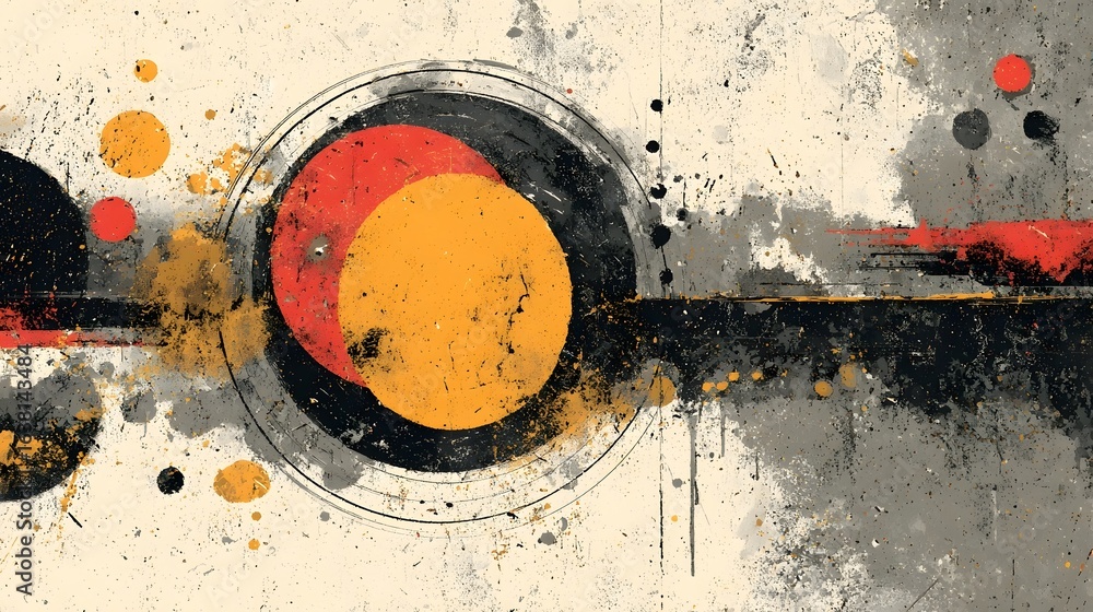Aufkleber this striking abstract artwork features a dynamic composition of overlapping geometric shapes bold s