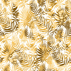 Obraz premium Light brown beige tropical foliage nature seamless pattern. Floral background for bedding, wallpaper, accessories, outerwear, cloth textile.
