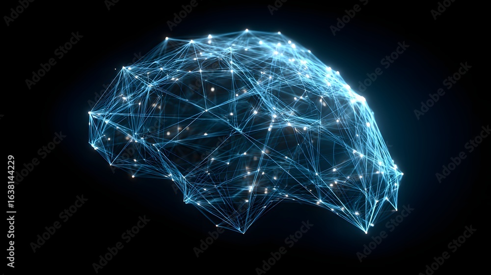 Poster abstract representation of a network or interconnected system.