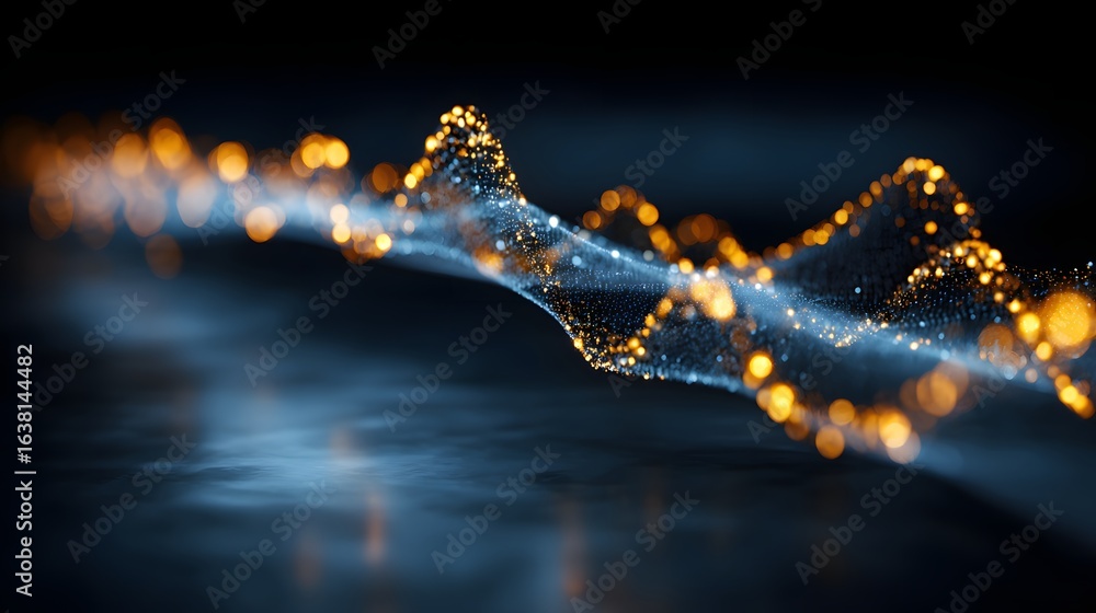 Aufkleber abstract digital design with shimmering particles.