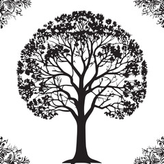 Obraz premium tree silhouette Vector | Minimalist & Trendy tree Silhouette Design | Unique & Stylish tree Artwork for Vector design 