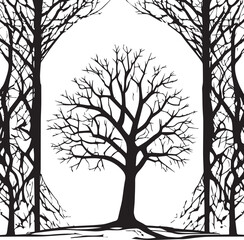 tree silhouette Vector | Minimalist & Trendy tree Silhouette Design | Unique & Stylish tree Artwork for Vector design	