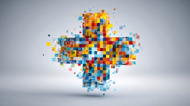 colorful cube cross dissolving