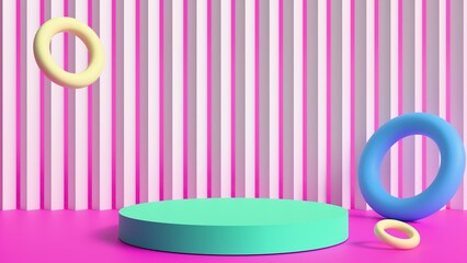 3D Rendering of Geometric Product Display Pedestal