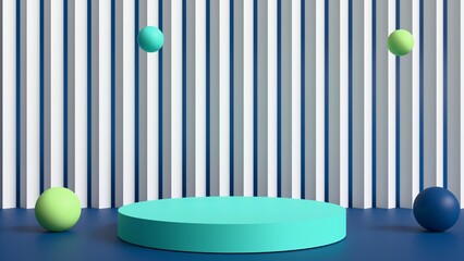 Modern Podium with Geometric Shapes 3D Render