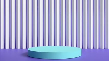 Mint Podium with Striped Purple Backdrop