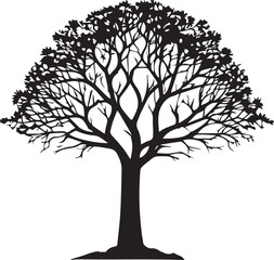 Obraz premium tree silhouette Vector | Minimalist & Trendy tree Silhouette Design | Unique & Stylish tree Artwork for Vector design