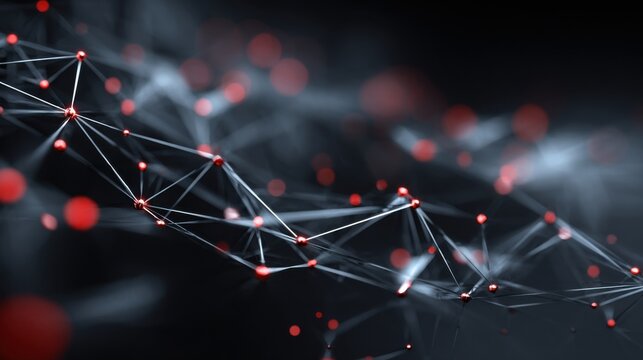 red nodes dark network connection