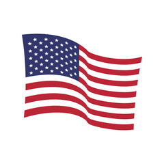 Fototapeta premium Waving american flag vector illustration usa patriotism symbol stars and stripes banner independence day graphic