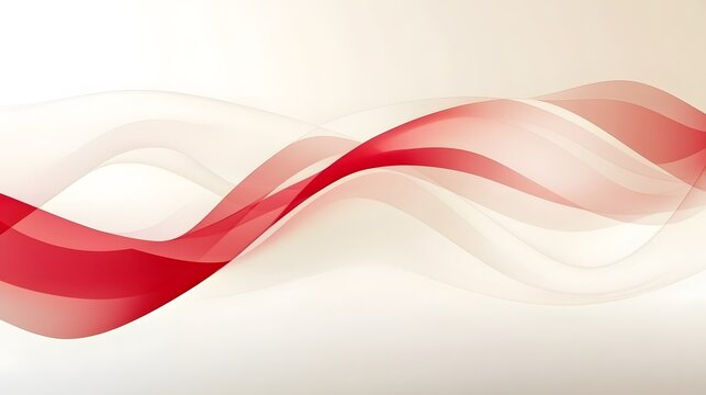 Digital illustration of flowing red waves against a light gray background.