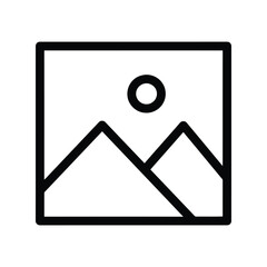 Mountain landscape with sun icon simple nature scene outdoor graphic vector art