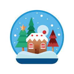 Christmas Snow Vector Illustration with Falling Snowflakes on White Background