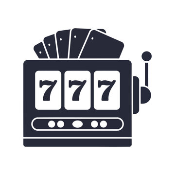 Slot machine vector illustration lucky 7s casino gambling icon jackpot win entertainment graphic
