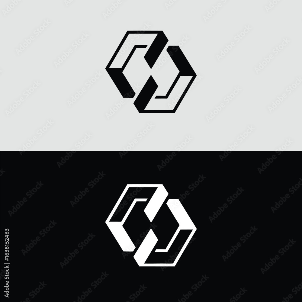 Aufkleber abstract geometric logo design with hexagonal shape, a modern and trendy vector icon for business id