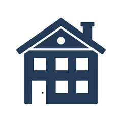 Dark blue house icon vector illustration residential building symbol home graphic real estate concept