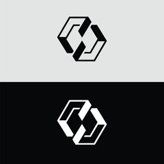 Obraz premium Abstract geometric logo design with hexagonal shape, a modern and trendy vector icon for business identity, isolated on white background a simple and clean graphic element for company branding