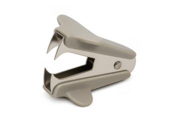 Staple remover on transparent background, removing staples from documents