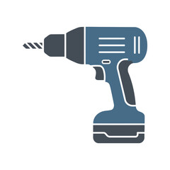 Cordless power drill vector illustration electric tool diy equipment construction repair isolated graphic