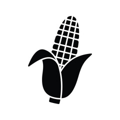 Corn cob silhouette fresh organic maize healthy food agricultural harvest summer vegetable