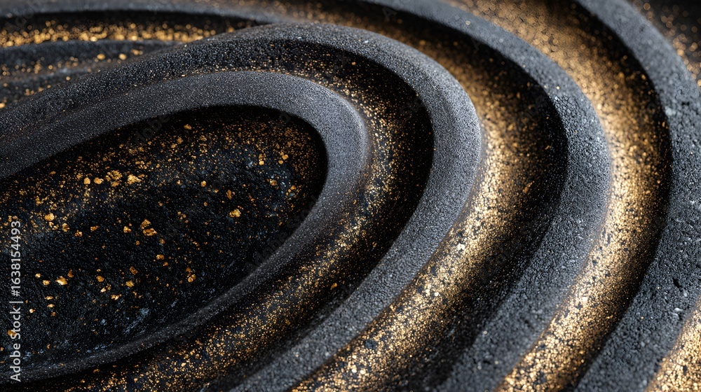 Poster close-up view of a textured surface with concentric rings.