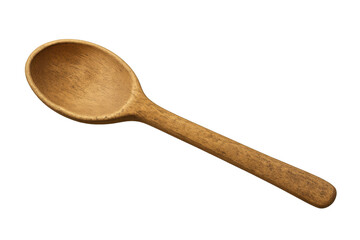 Wooden spoon lying on transparent background
