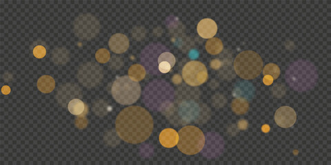 Golden festive bokeh effect with sparkling light particles