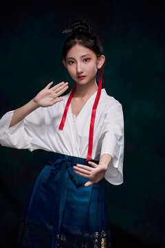 An Eastern girl dressed in Ming Dynasty Hanfu