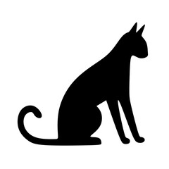 Silhouette Sitting Cat Illustration Animal Graphic Design Element