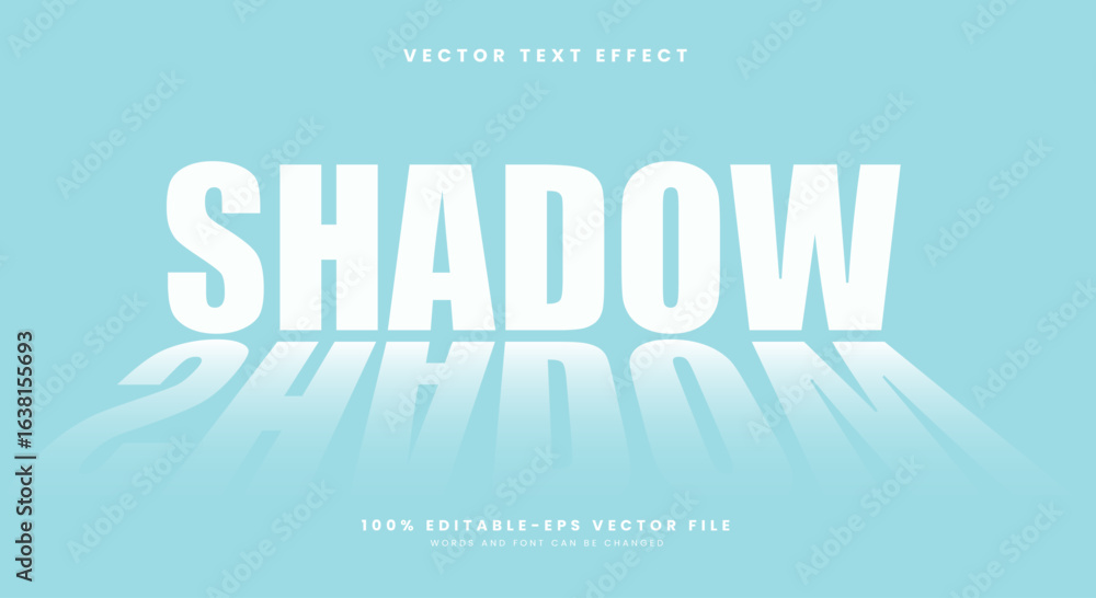 Poster shadow 3d editable text effect template suitable for mirror theme