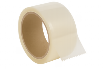 Roll of clear adhesive tape on transparent background