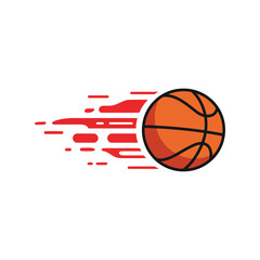 Basketball in motion fast moving sports ball dynamic dribble game action athletic equipment isolated vector