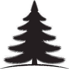 Obraz premium Simple Black Silhouette of a Fir Tree
