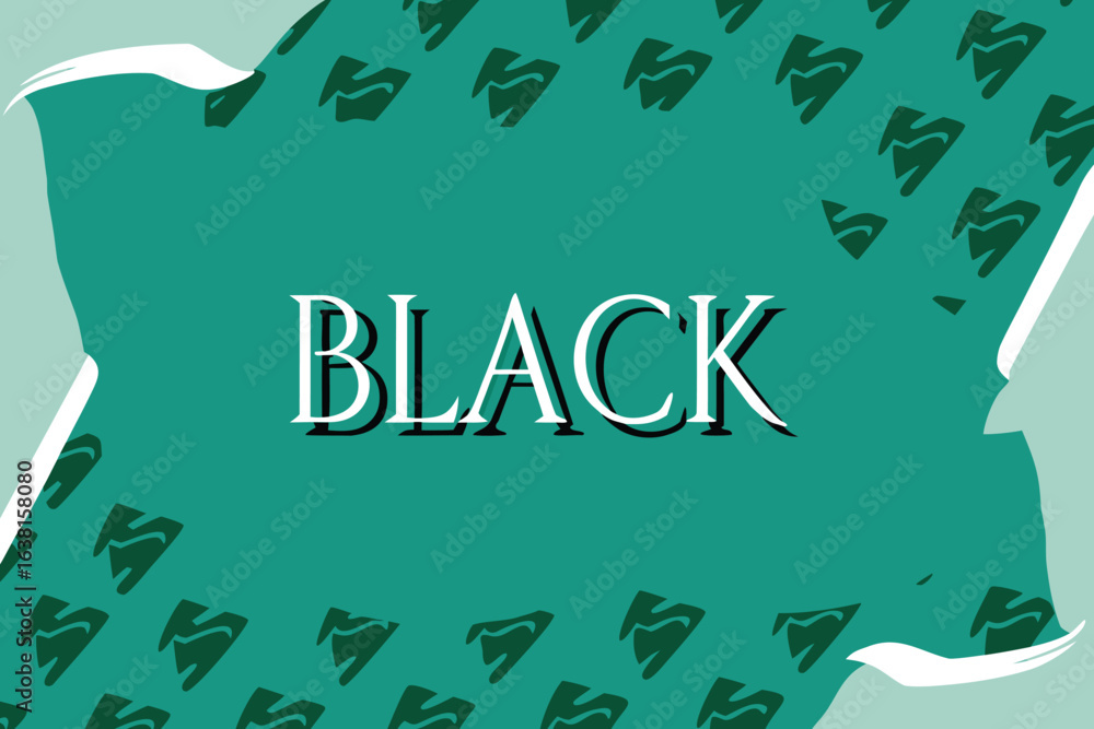 Poster teal background with abstract shapes and text vector illustration