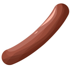 Beef sausage illustration, sausage flat design, fast food