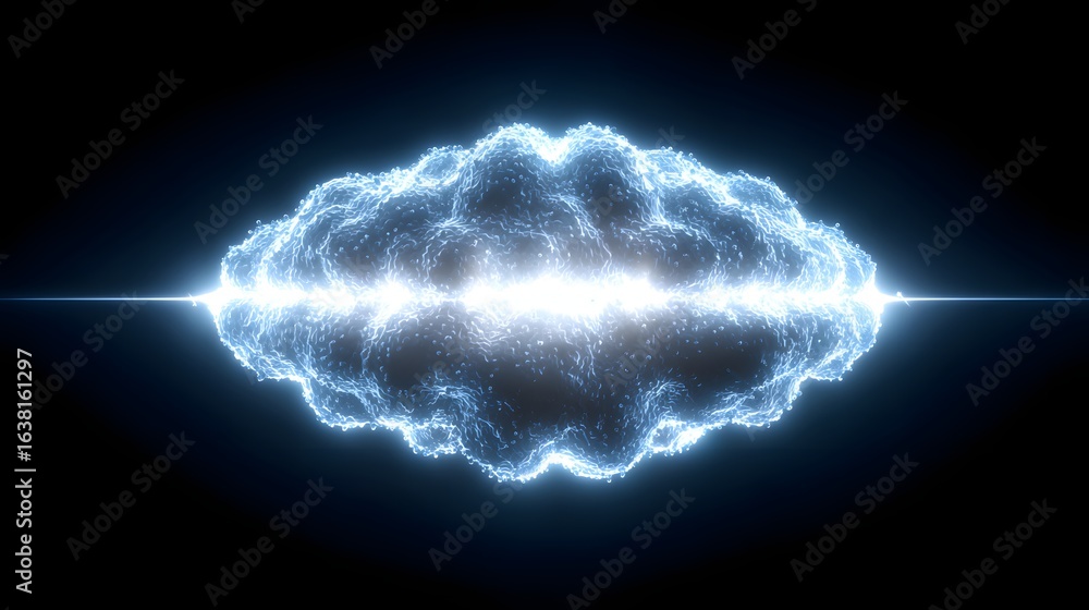 Aufkleber abstract digital image of a glowing, particle-based cloud-like form.