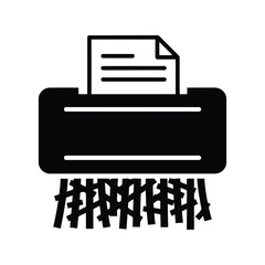 Paper shredder machine icon document destruction confidentiality security office equipment