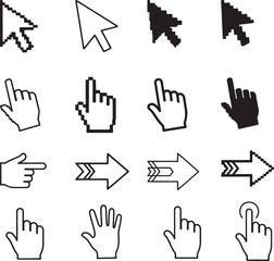 Obraz premium set of hand icons, Computer Cursor and Pointer Icon Collection 