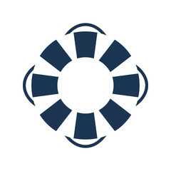Navy blue life preserver ring safety flotation device maritime rescue equipment water safety icon