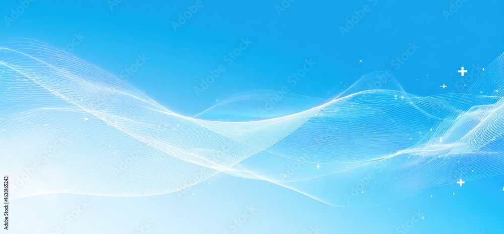 Poster abstract blue wave background with flowing lines, suitable for modern design and technology concepts