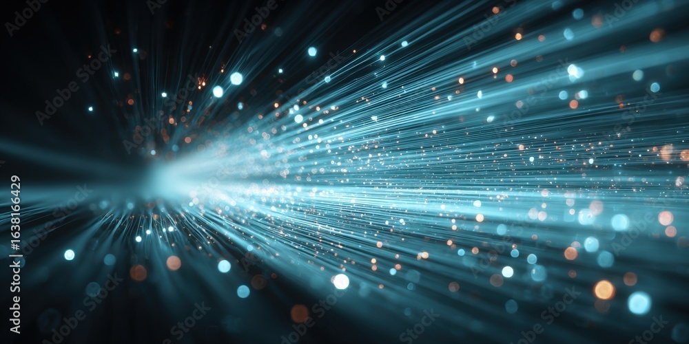Poster abstract light streaks background, futuristic data stream concept, high-speed internet and technolog