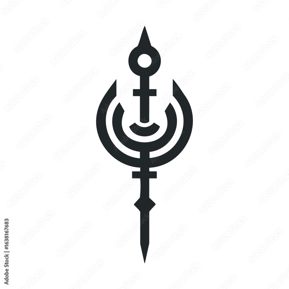 Poster tribal design featuring circular and pointed elements