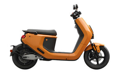 An orange electric scooter isolated on transparent background 
