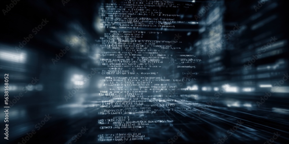 Aufkleber abstract digital code background symbolizing technology, data processing, and cybersecurity innovati