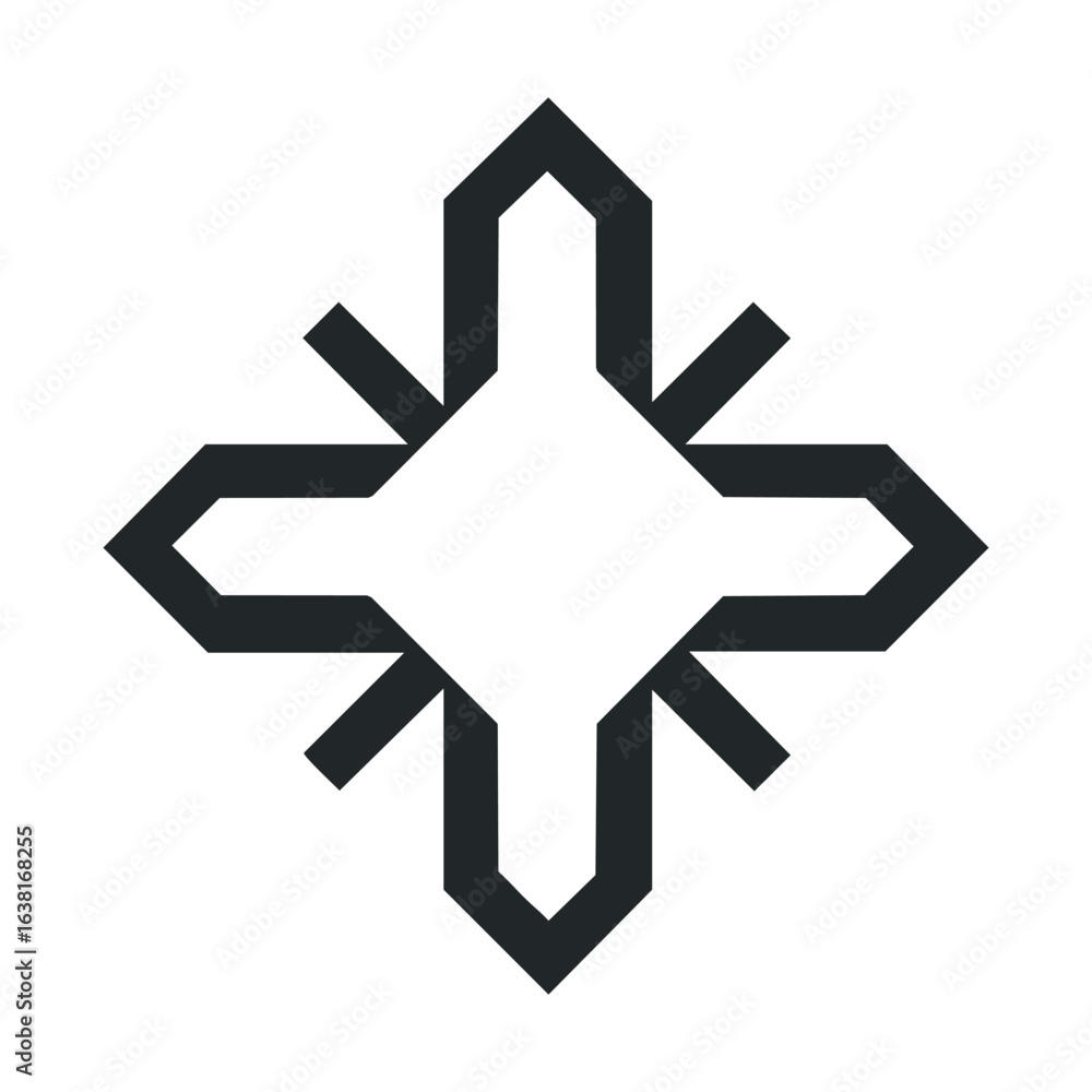Poster bold geometric design with an abstract symbol for versatile use