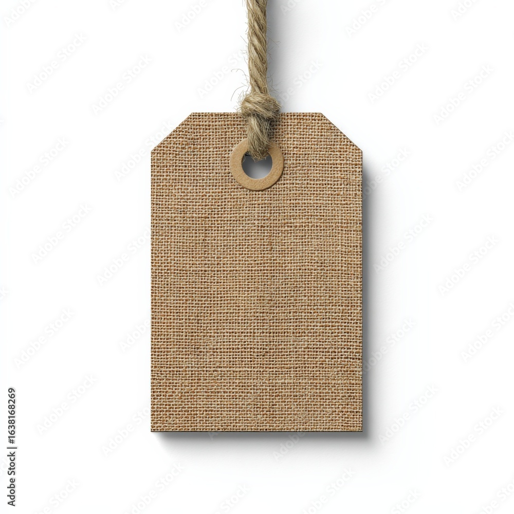 Poster rustic burlap tag with jute string: perfect for branding, pricing, and adding a natural touch